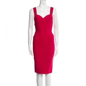 Herve Leger x Julia Restoin Roitfeld
Square Neckline Knee-Length Dress